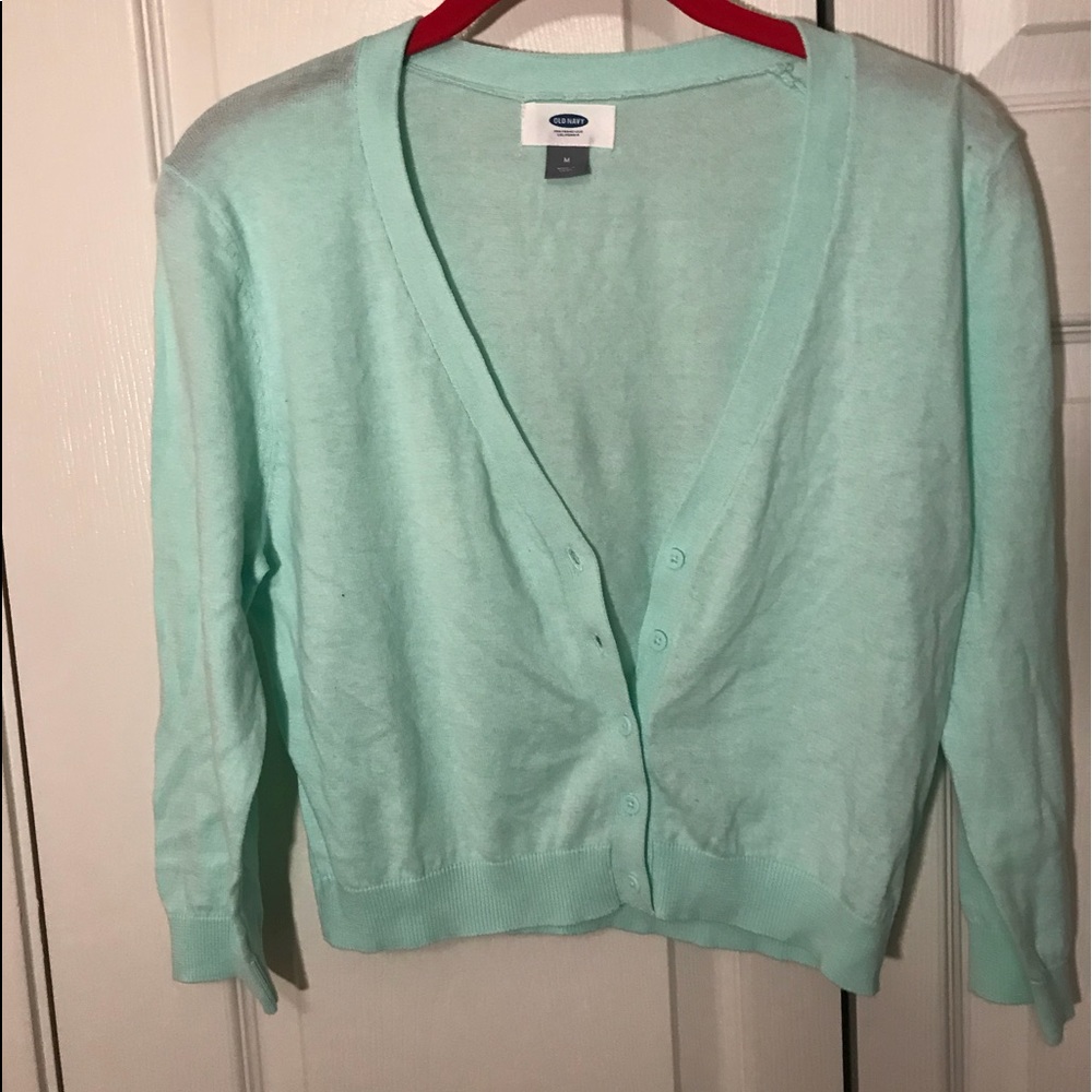 Cropped Mint Cardigan